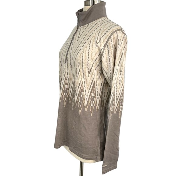 Kari Traa Juliane 220g Wool Half Zip Base Layer Top Multi Cream Size XL - Picture 3 of 9